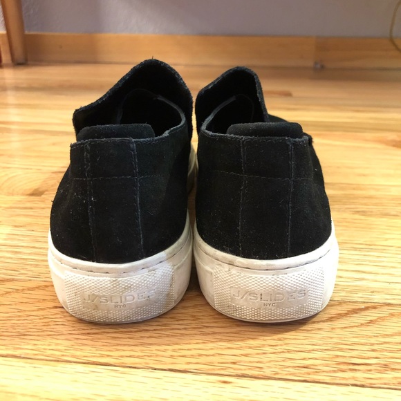 J Slides Black Suede Perrie Slip-On Sneakers - Picture 6 of 11
